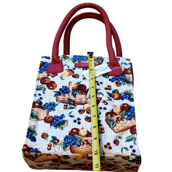 New Longaberger Homestead Collection Fruit Handbag Purse Tote Bag Small - Picture 8 of 11